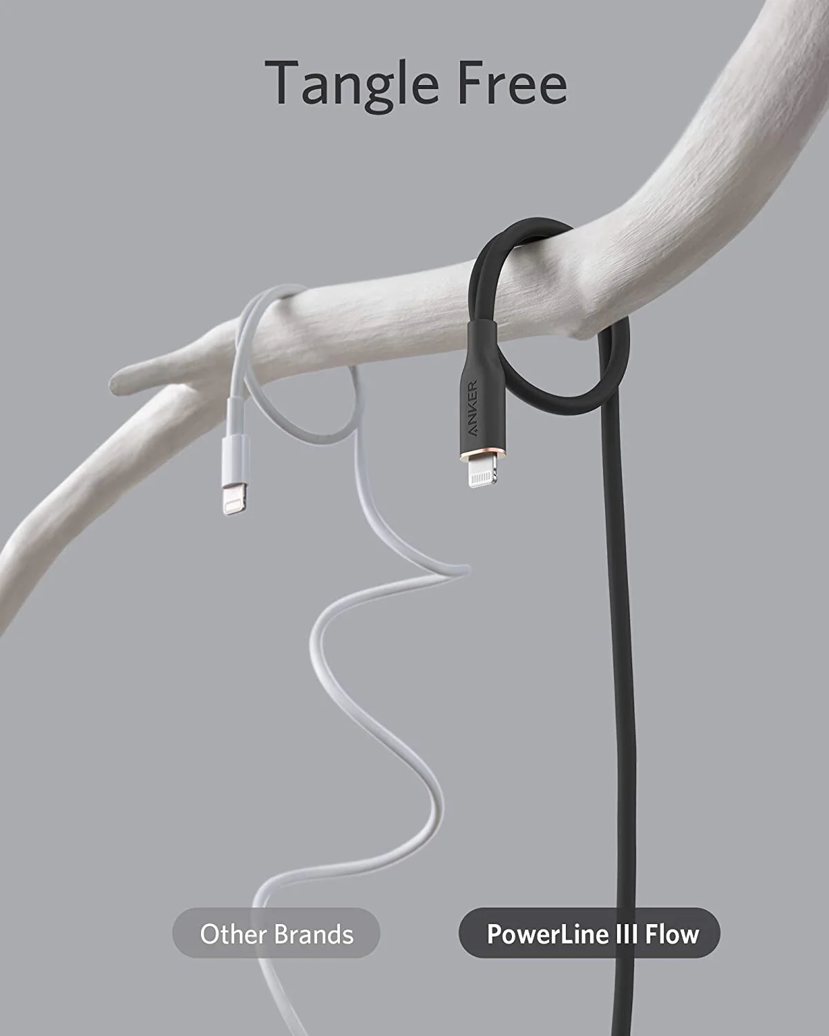 Anker 641 USB-C to Lightning Cable (Flow, 3 ft Silicone) - Image 3
