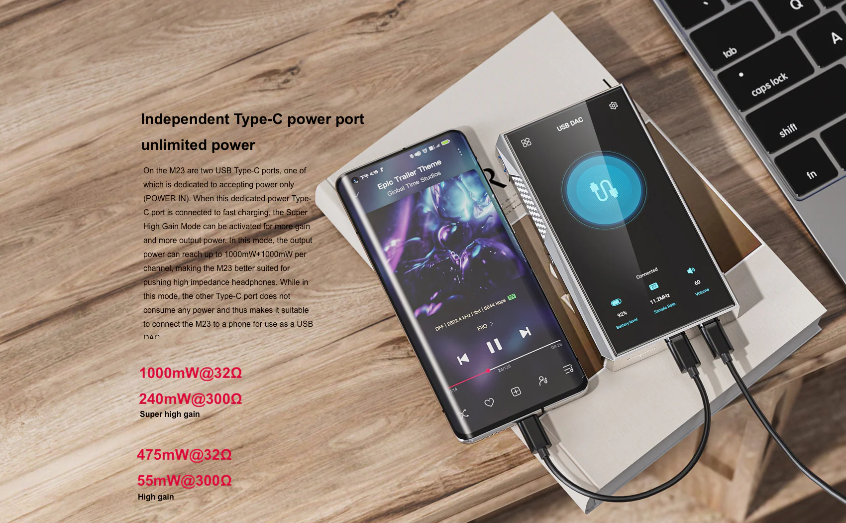 FiiO M23 Digital Audio Player (DAP) (Apos Certified) - Image 4