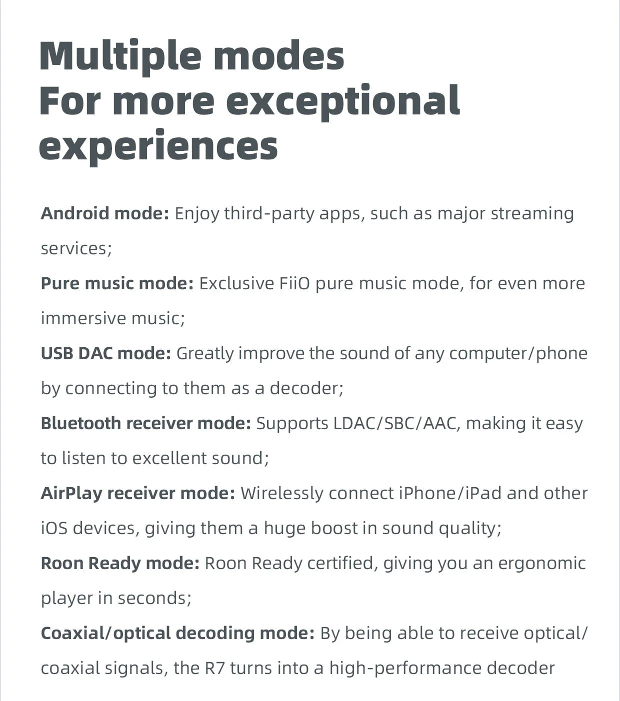 FiiO R7 Desktop HIFI Center/Transmitter/Streamer/Decoder/Amp/Pre-amp All-in-One Unit (Apos Certified) - Image 13