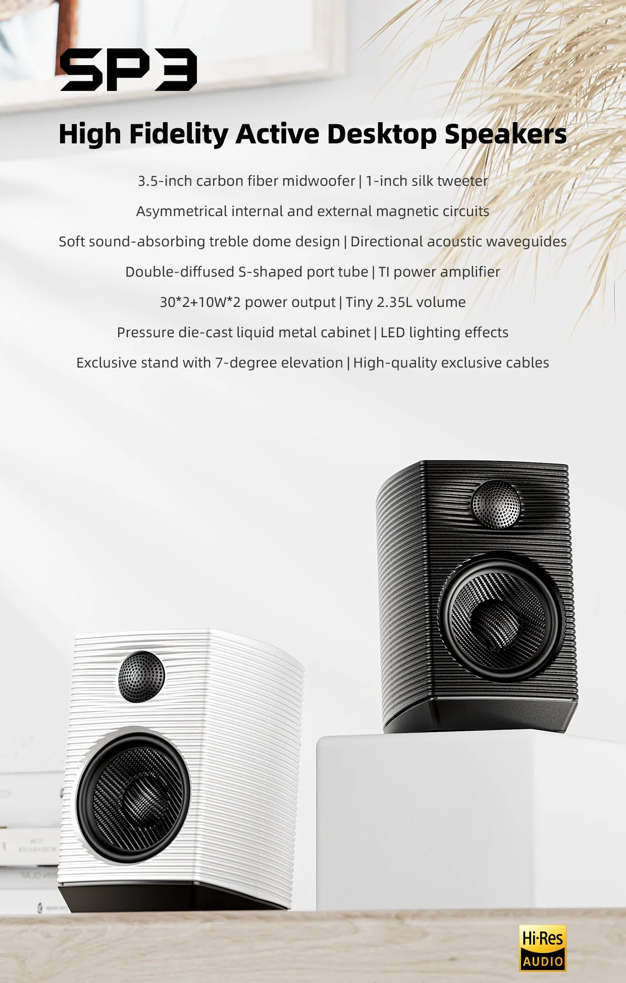 FiiO SP3 High Fidelity Active Desktop Speakers (Apos Certified) - Image 2