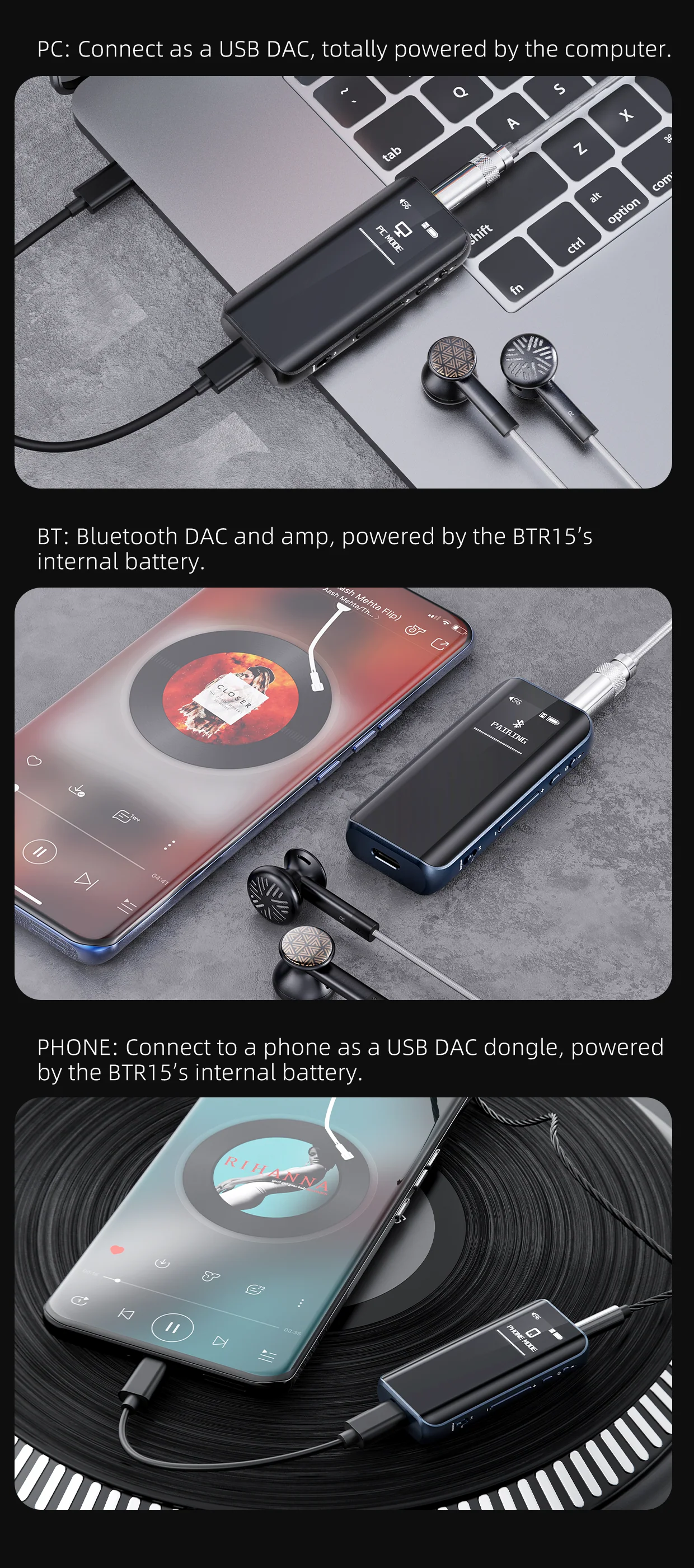 FiiO BTR15 Portable Hi-Fi Bluetooth DAC/Amp (Apos Certified) - Image 8