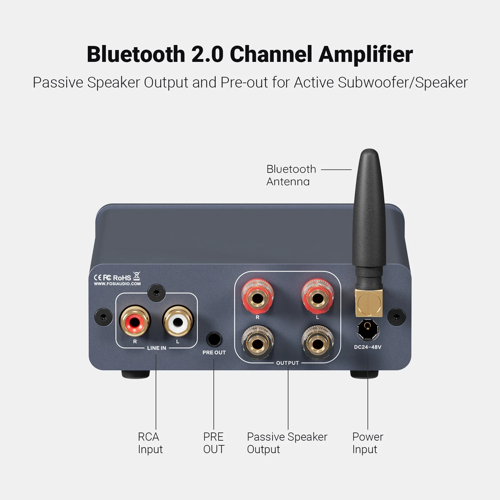 Fosi Audio BT20A Pro 2-Channel Bluetooth Power Amplifier (Apos Certified) - Image 4