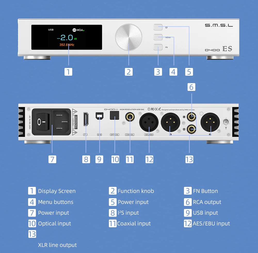 SMSL D400EX Desktop DAC (Apos Certified) - Image 24