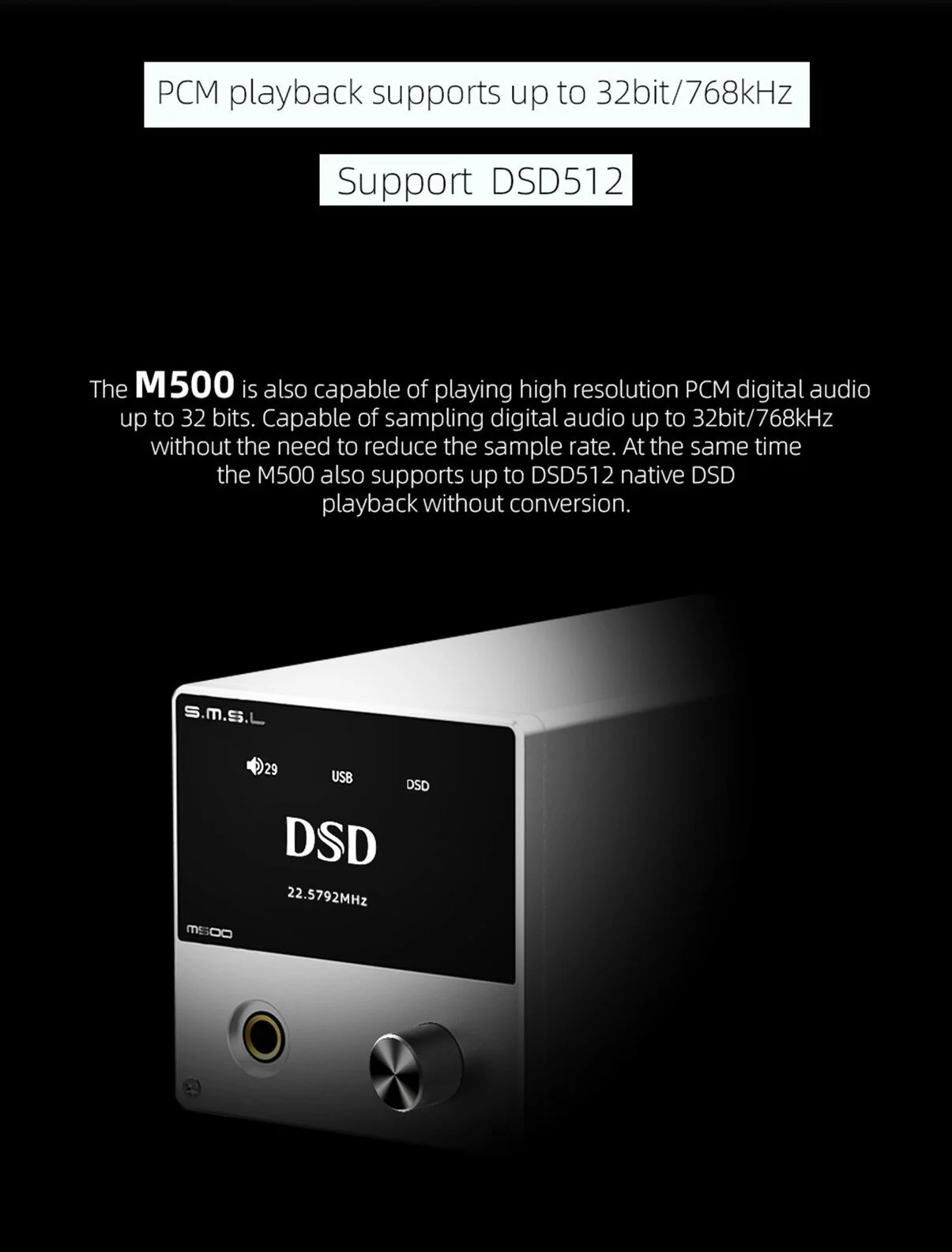 SMSL M500 V2 MQA DAC/Amp (Apos Certified) - Image 8