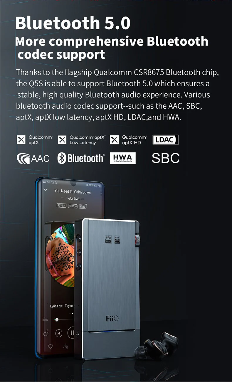 FiiO Q5s Bluetooth Headphone DAC/Amp - Image 6