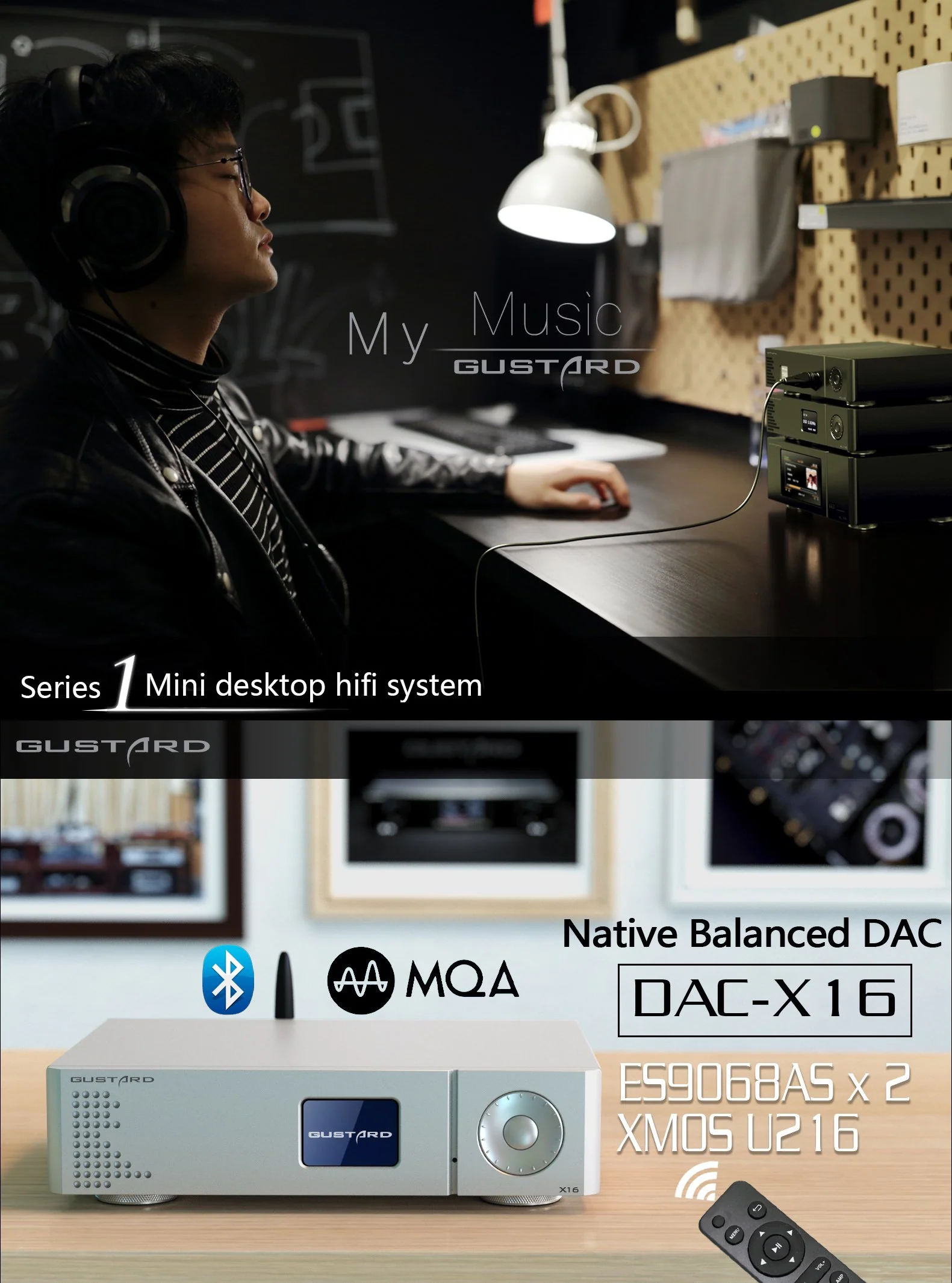 Gustard X16 MQA DAC (Digital-to-Analog Converter) - Image 2