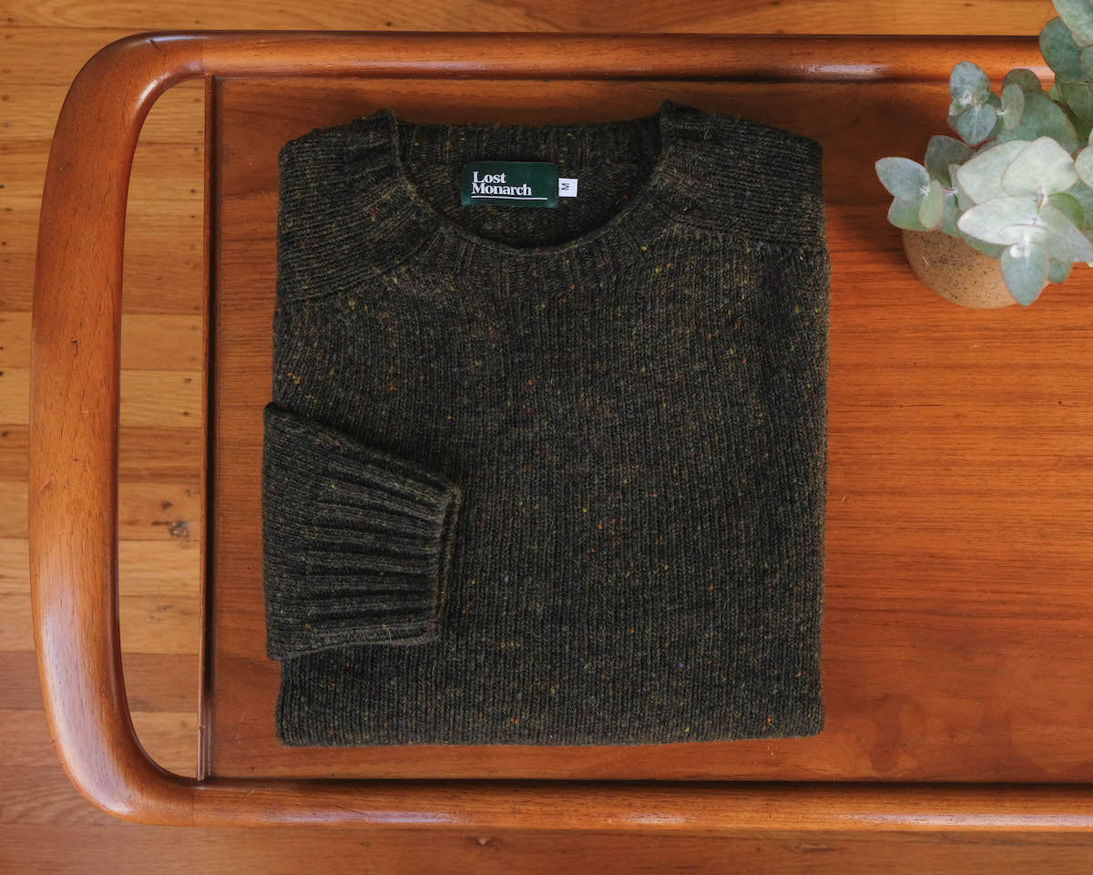 Lost Monarch Donegal Sweater in Moss - Image 4