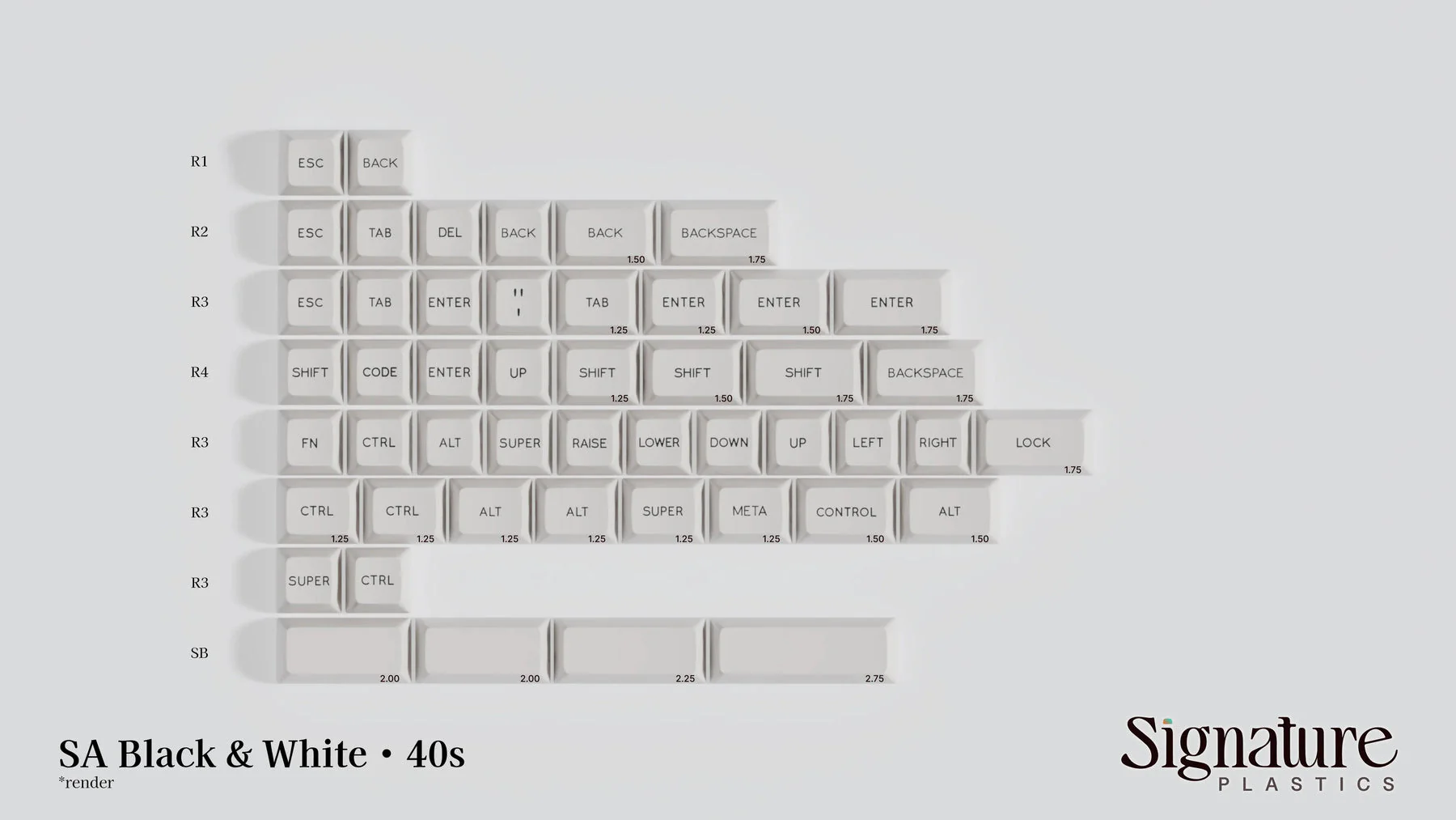 SA Black & White Keycap Set - Image 10