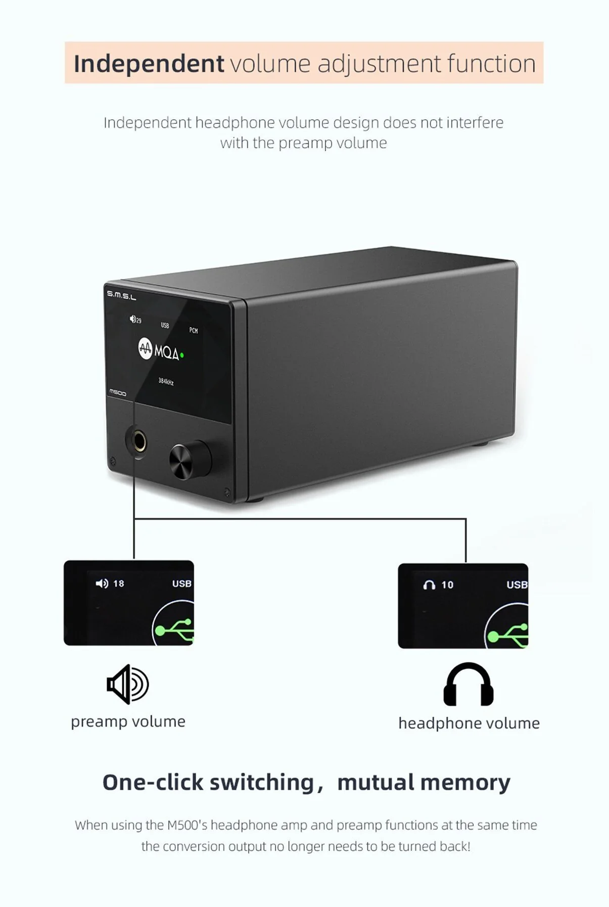 SMSL M500 V2 MQA Amp/DAC - Image 9