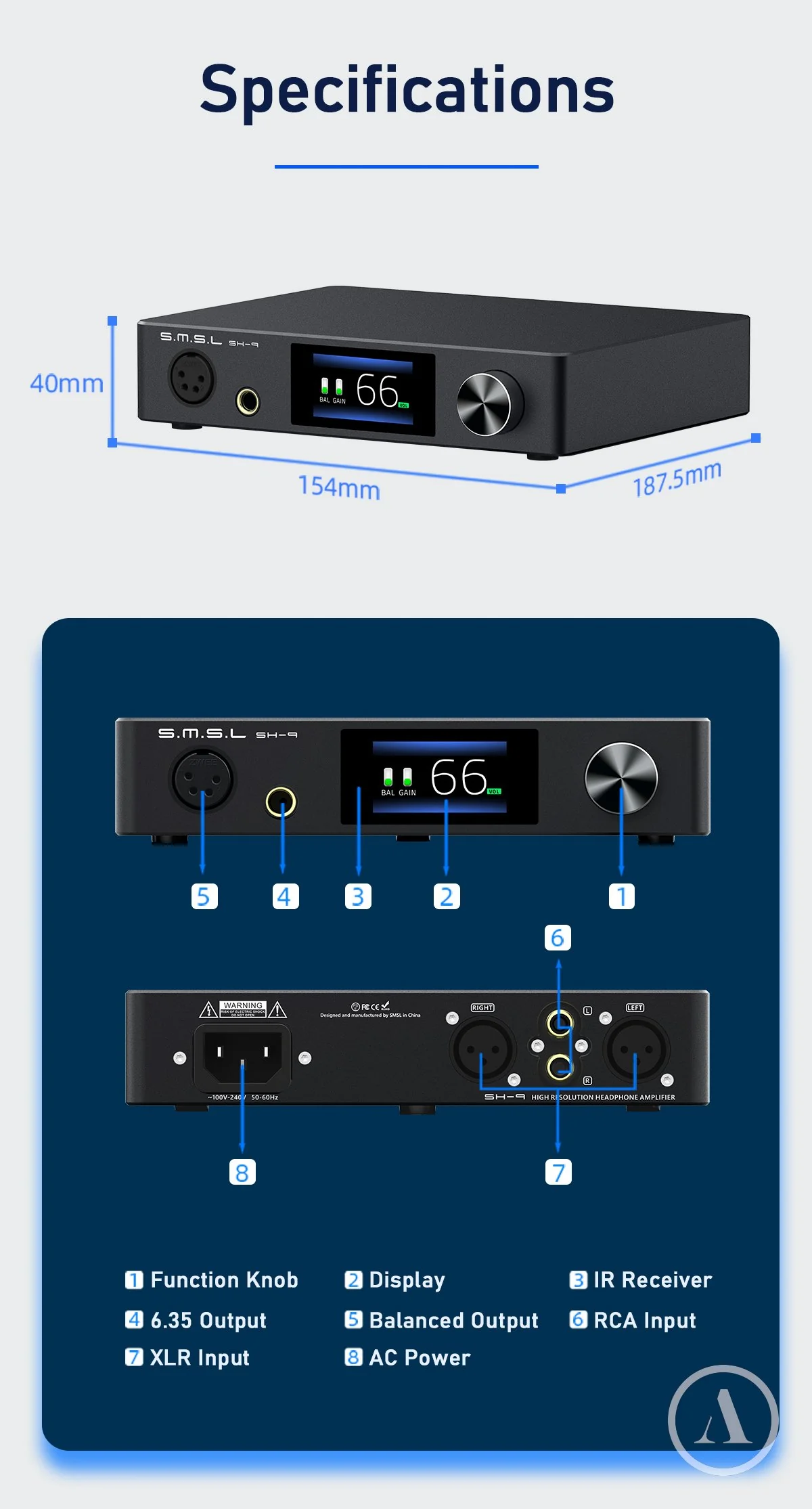SMSL SH-9 THX AAA-888 Balanced Headphone Amp - Image 8