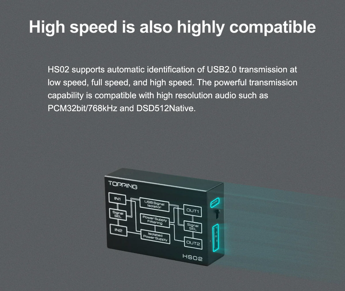 TOPPING HS02 USB2.0 Audio Isolator - Image 7