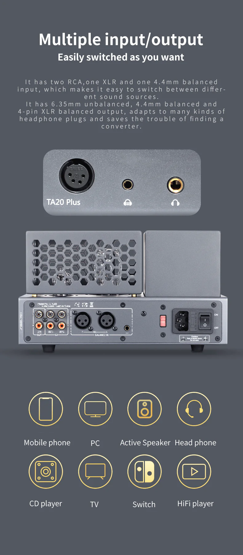 xDuoo TA-20 Plus Balanced Tube Headphone Amplifier - Image 9